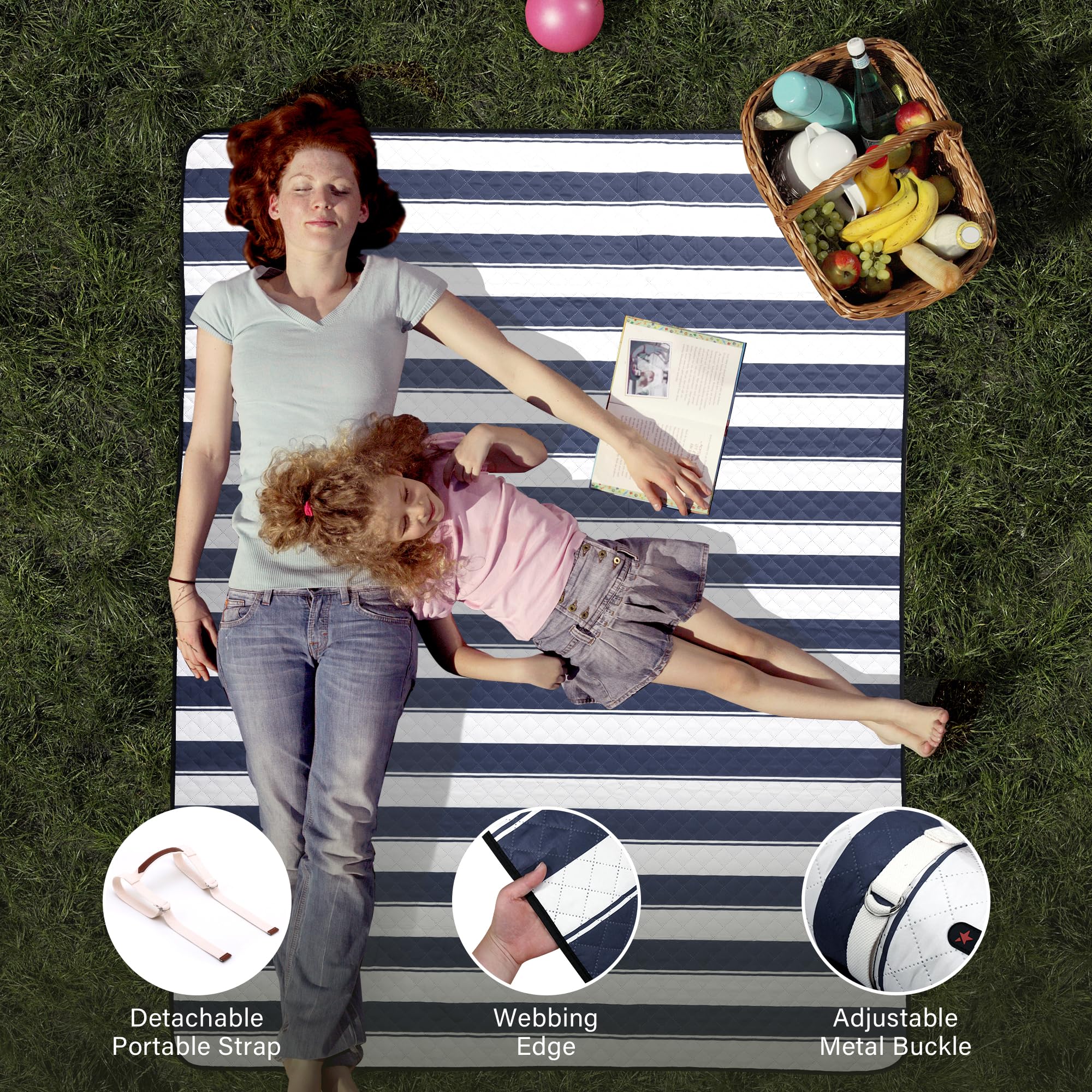 HX&OD picnic blanket showing 6-layer construction