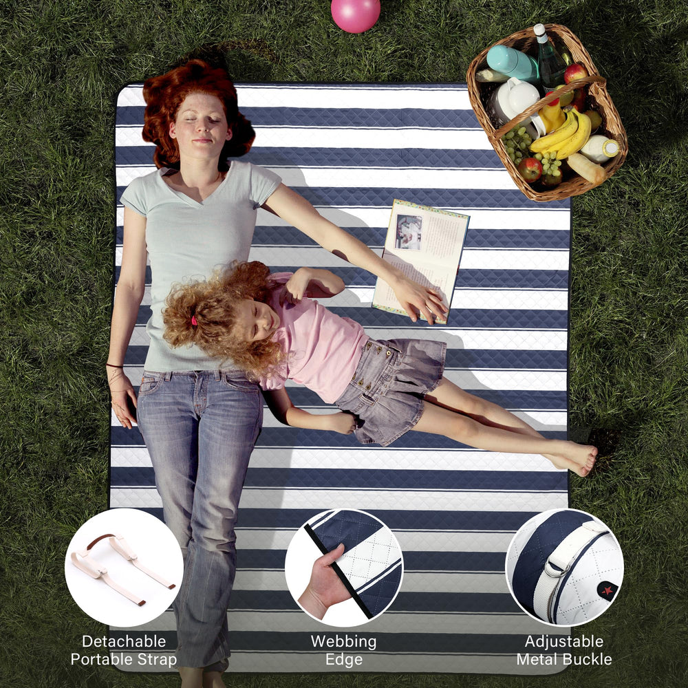 HX&OD picnic blanket showing 6-layer construction
