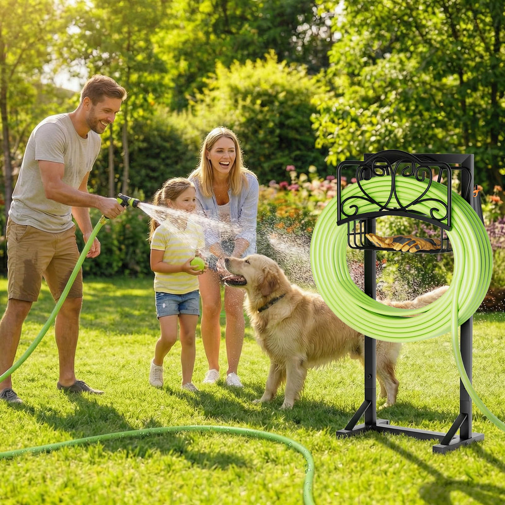 HXJLJY Garden Hose Holder in a garden setting