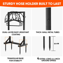 HXJLJY Garden Hose Holder side view showing tool hooks