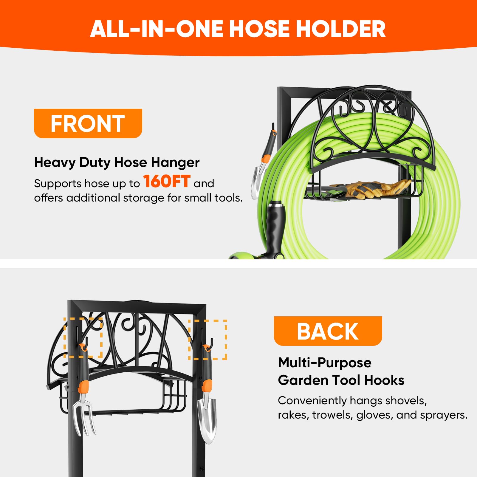 HXJLJY Garden Hose Holder with a hose attached