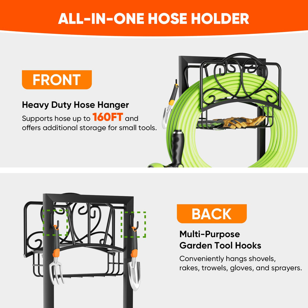 HXJLJY Garden Hose Holder with garden tools