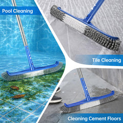HydraJoy Pool Brush Head in use on swimming pool tiles