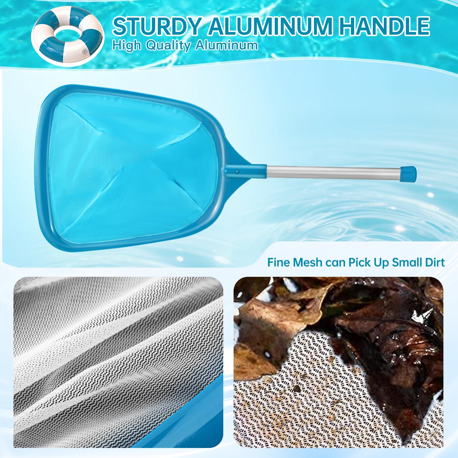 HydraJoy Pool Net in use, scooping leaves from a pool