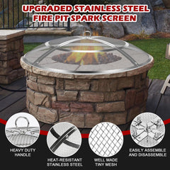 Hydream Fire Pit Spark Screen disassembled parts