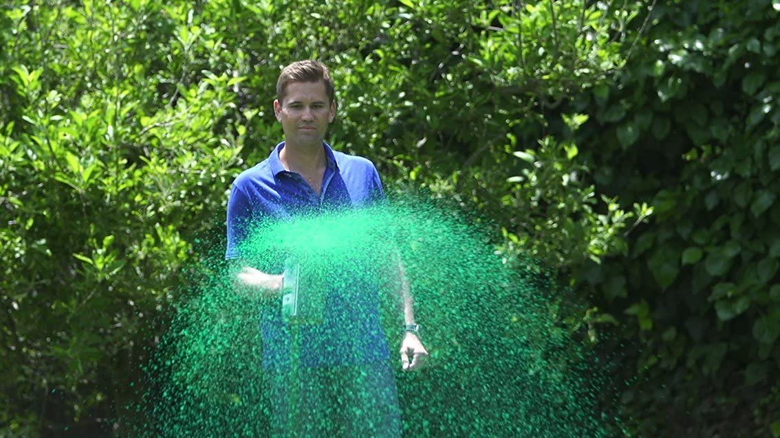 Hydro Mousse Grass Seed Spray Kit displayed with instructions and seed