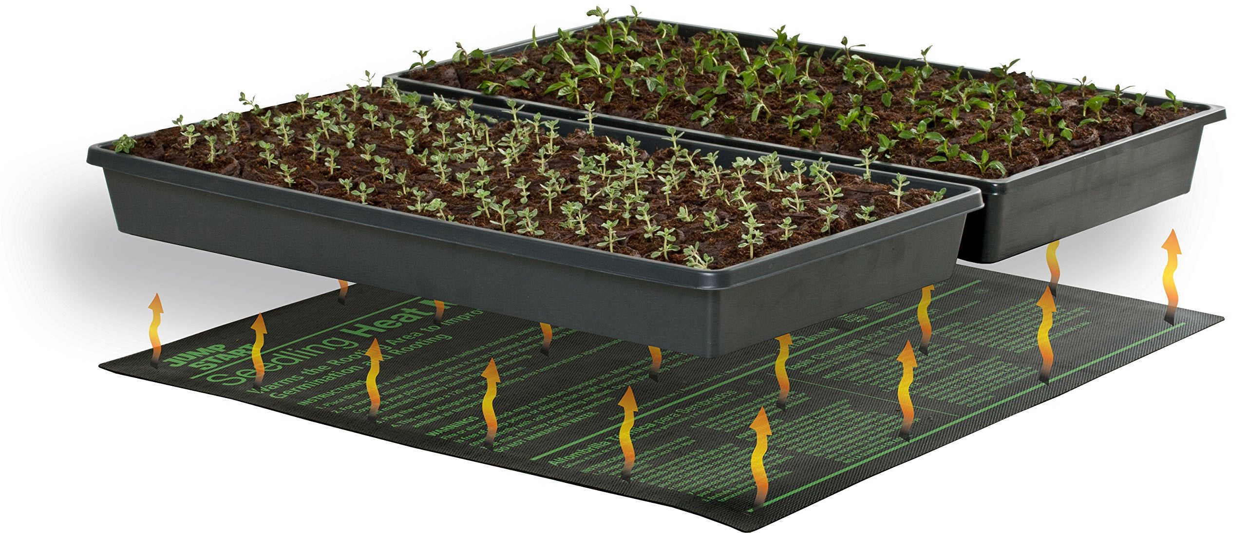 Hydrofarm Heat Mat MT10008 displayed with seedlings