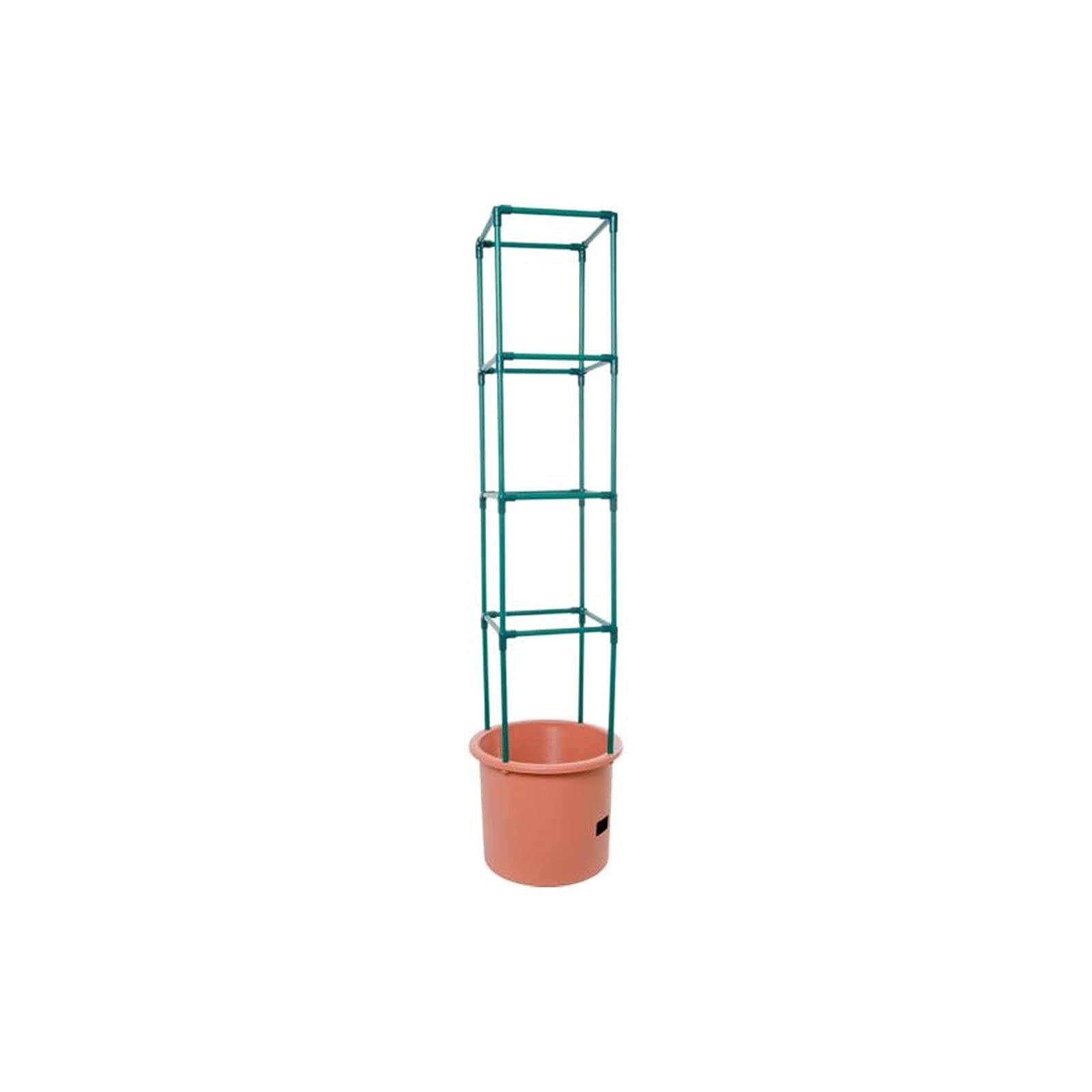 Hydrofarm self-watering tomato barrel with 4 ft trellis in green