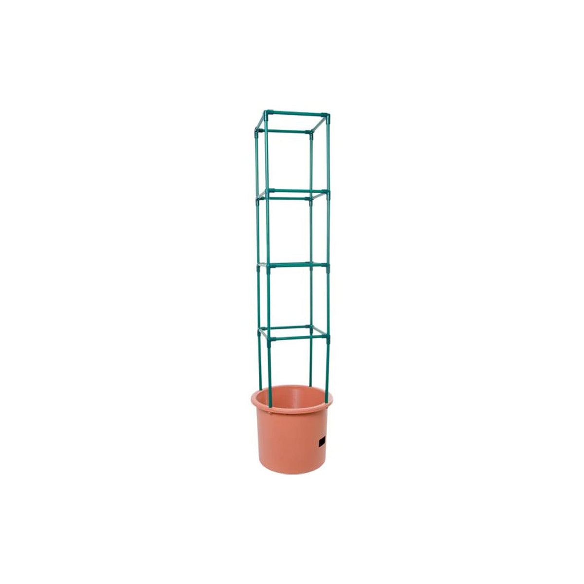 Hydrofarm self-watering tomato barrel with 4 ft trellis in green