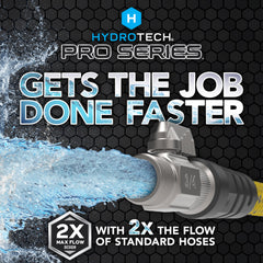 HydroTech 100 ft Garden Hose with brass fittings close-up