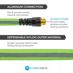 HydroTech FLATJACKET lightweight garden hose coiled