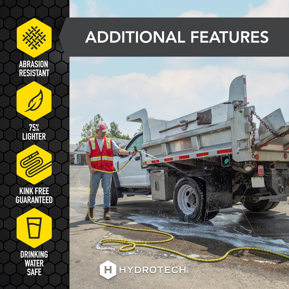 HydroTech Pro Series Garden Hose in a garden setting
