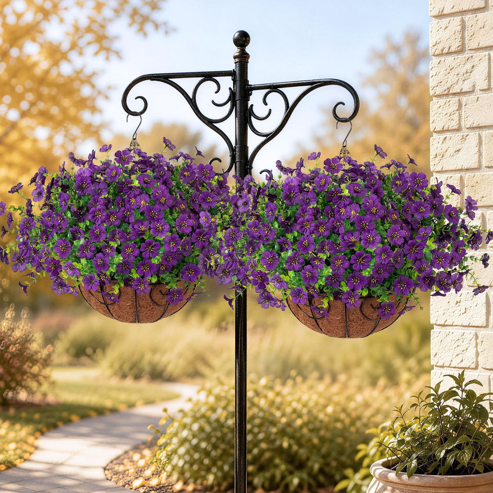 HyeFlora hanging basket in a garden setting