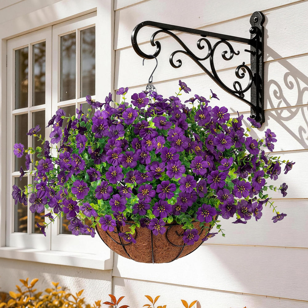 HyeFlora hanging basket with vibrant flowers indoors