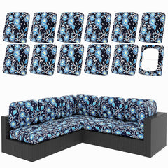 hyha 12Pcs Patio Cushion Covers in Bluebell color, front view