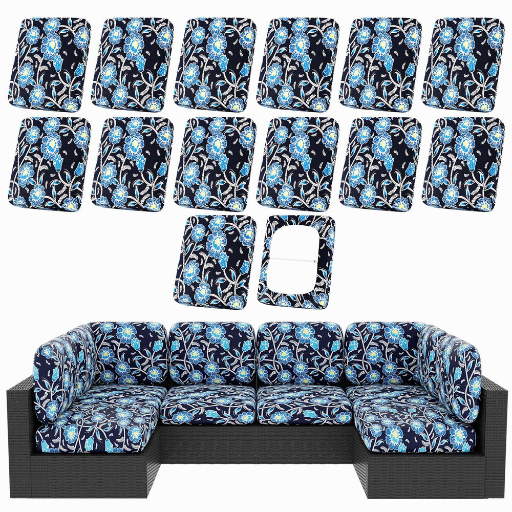 hyha 14Pcs Patio Cushion Covers Bluebell front view
