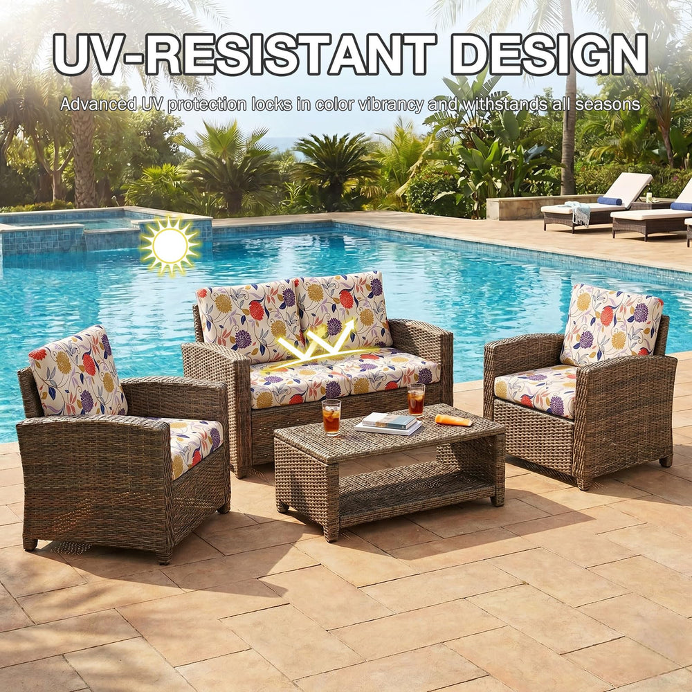 hyha 14PCS Patio Cushion Covers Flower Vine colour options display