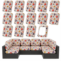 hyha 14PCS Patio Cushion Covers Flower Vine front view