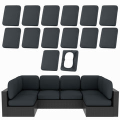 hyha 14Pcs Patio Cushion Covers in Dark Gray, front view