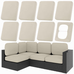 hyha 8Pcs Patio Cushion Covers in taupe, front view