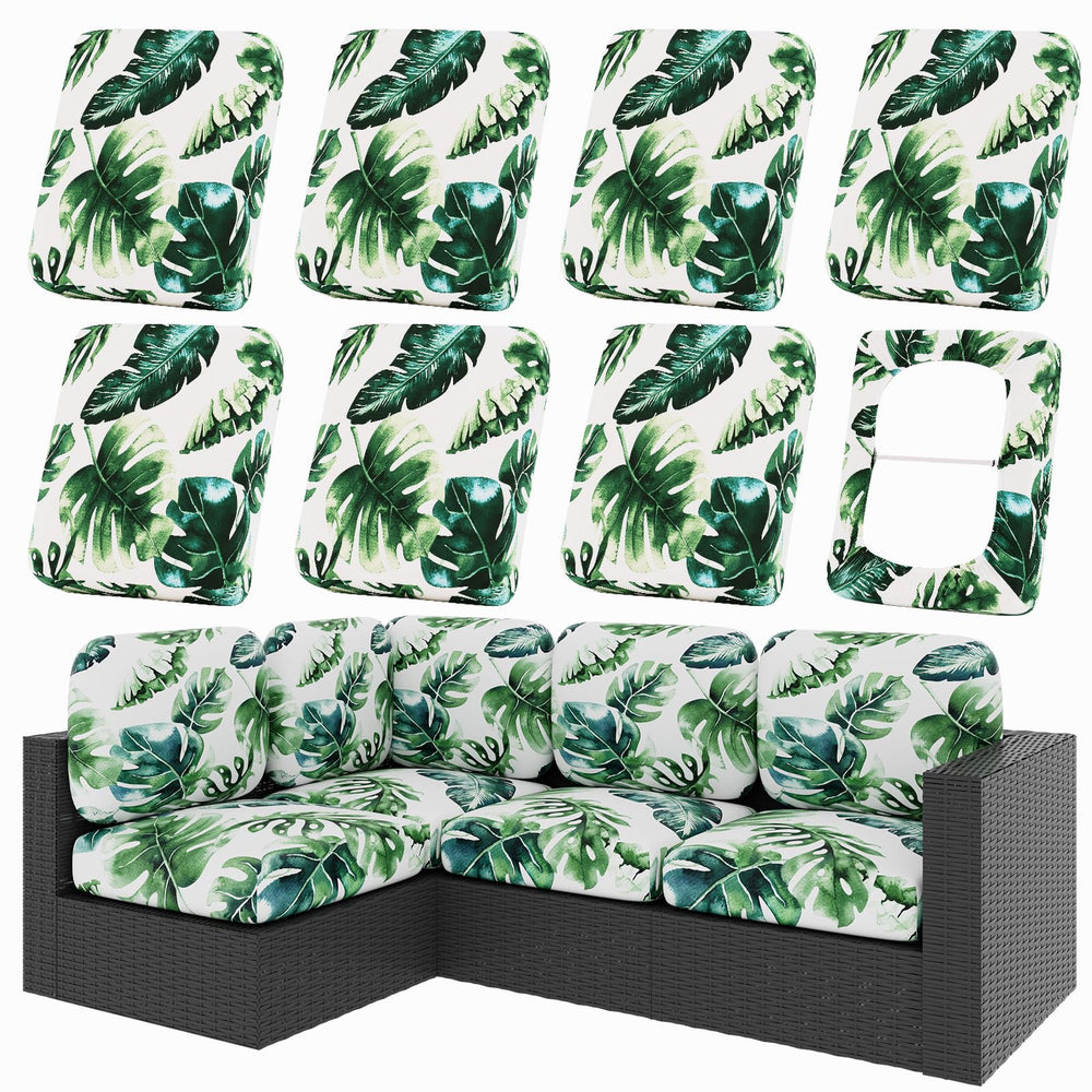hyha 8PCS Patio Cushion Covers Monstera Deliciosa front view