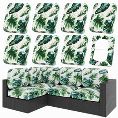 hyha 8PCS Patio Cushion Covers Monstera Deliciosa front view