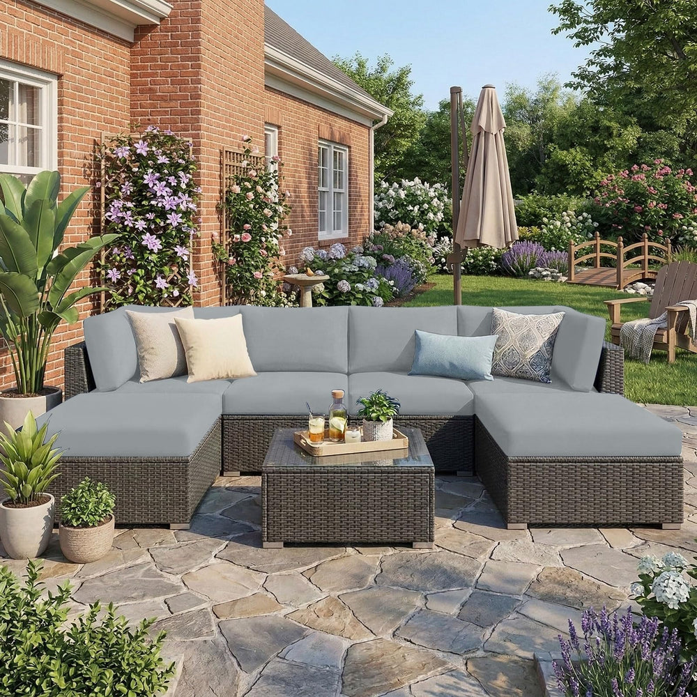 hyha cushion covers installed on patio furniture