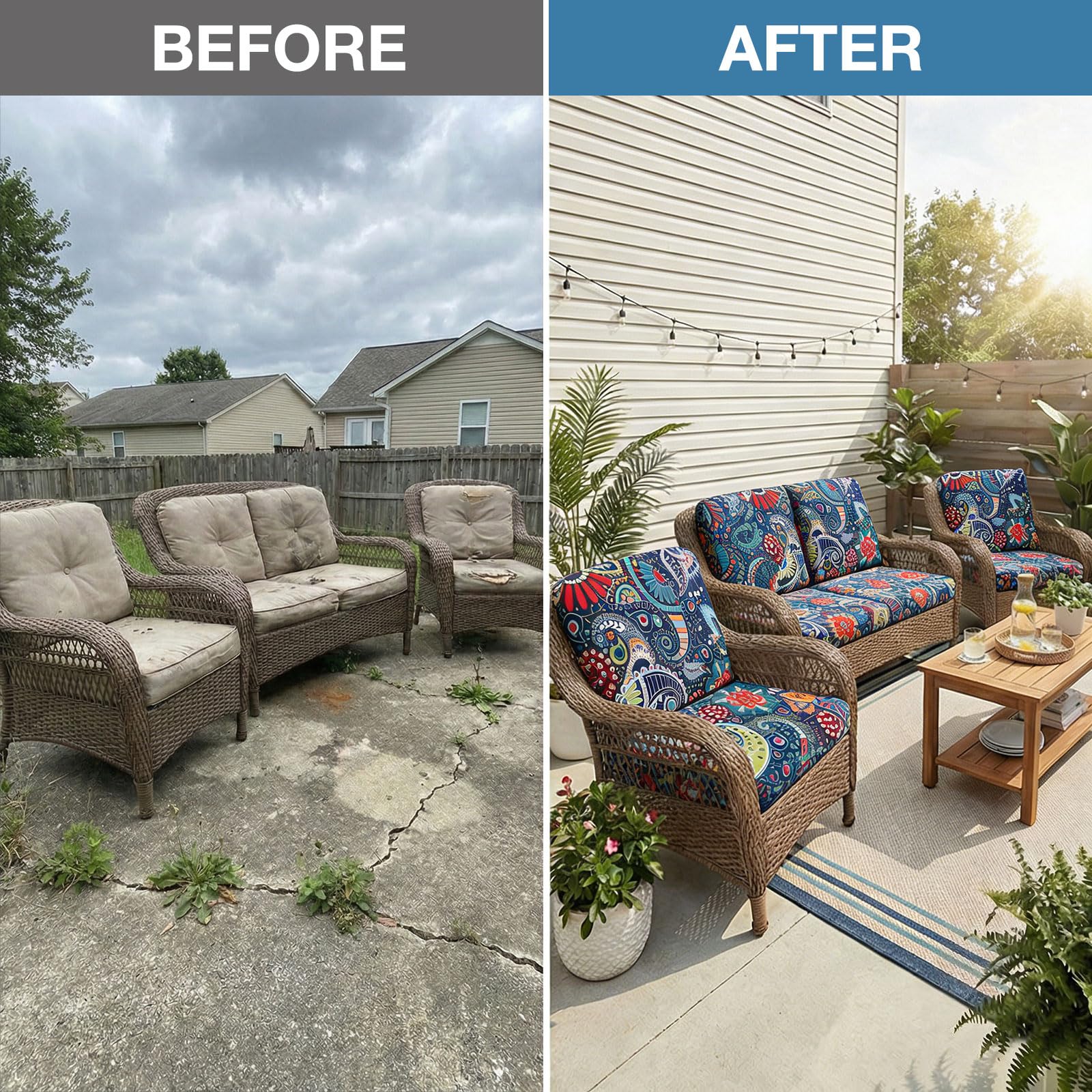 hyha patio cushion covers in vibrant outdoor setting