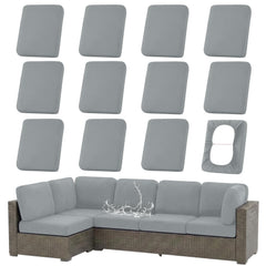 hyha Waterproof Outdoor Cushion Covers grey 12PCS front view