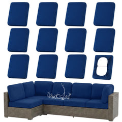 hyha waterproof outdoor cushion covers in navy, front view