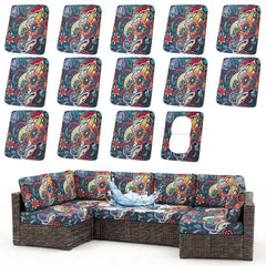 hyha Waterproof Outdoor Cushion Covers in Paisley pattern front view