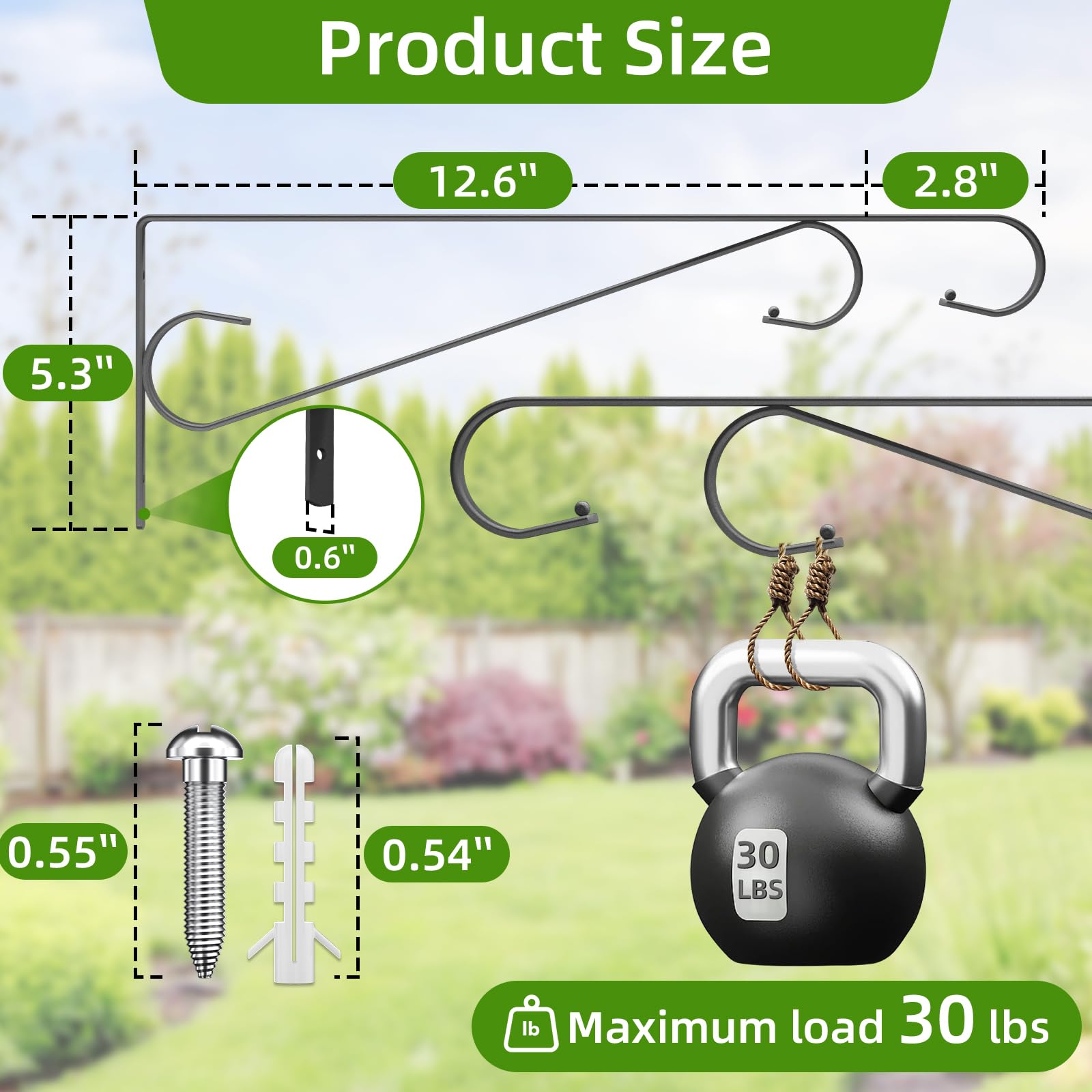 Hystun heavy-duty plant hanger with flower pot hanging