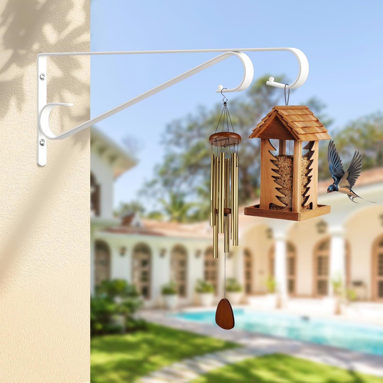 Hystun Plant Hanger outdoor hook with lanterns