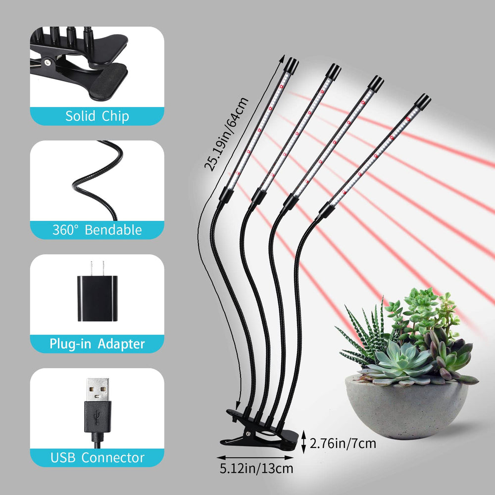 Hywyimlait Black Clip Grow Light timer settings display