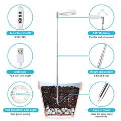 Hywyimlait Halo Ring Grow Light installed in a potted plant