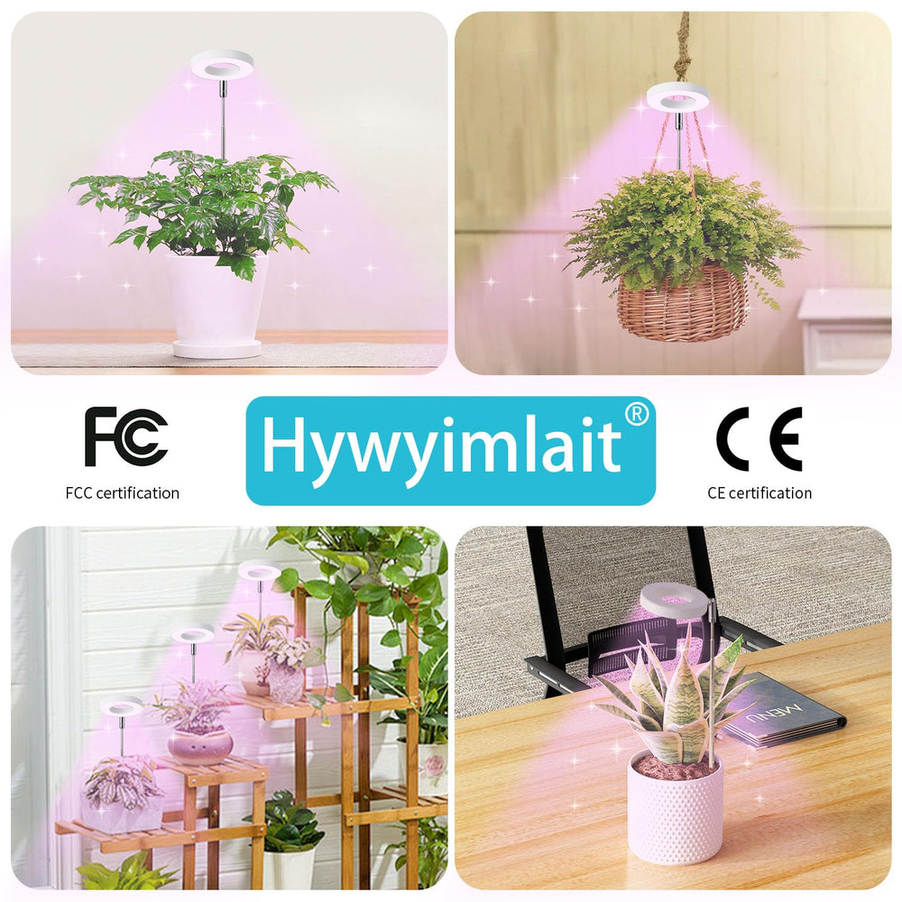 Hywyimlait Halo Ring Grow Light settings panel showing timer options