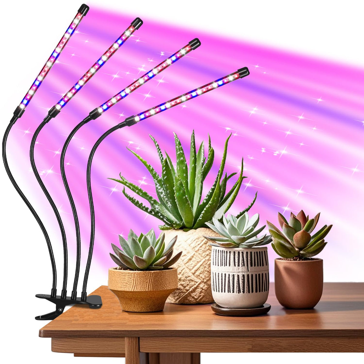 Hywyimlait Indoor Plant Grow Light with 4 heads in black