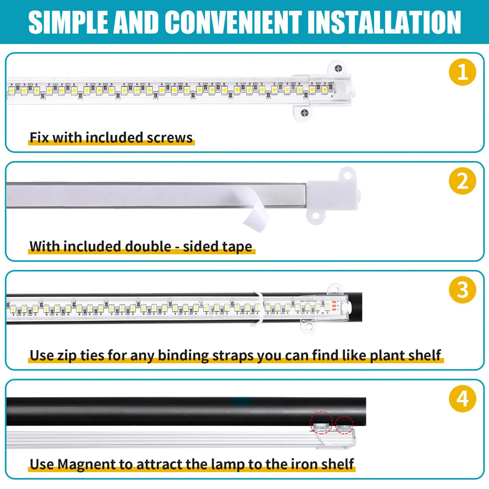 Hywyimlait LED Grow Light mounted on plant shelf