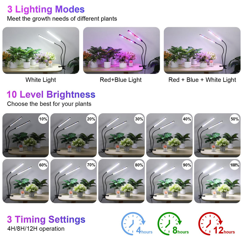 Hywyimlait plant growth light showing flexible gooseneck