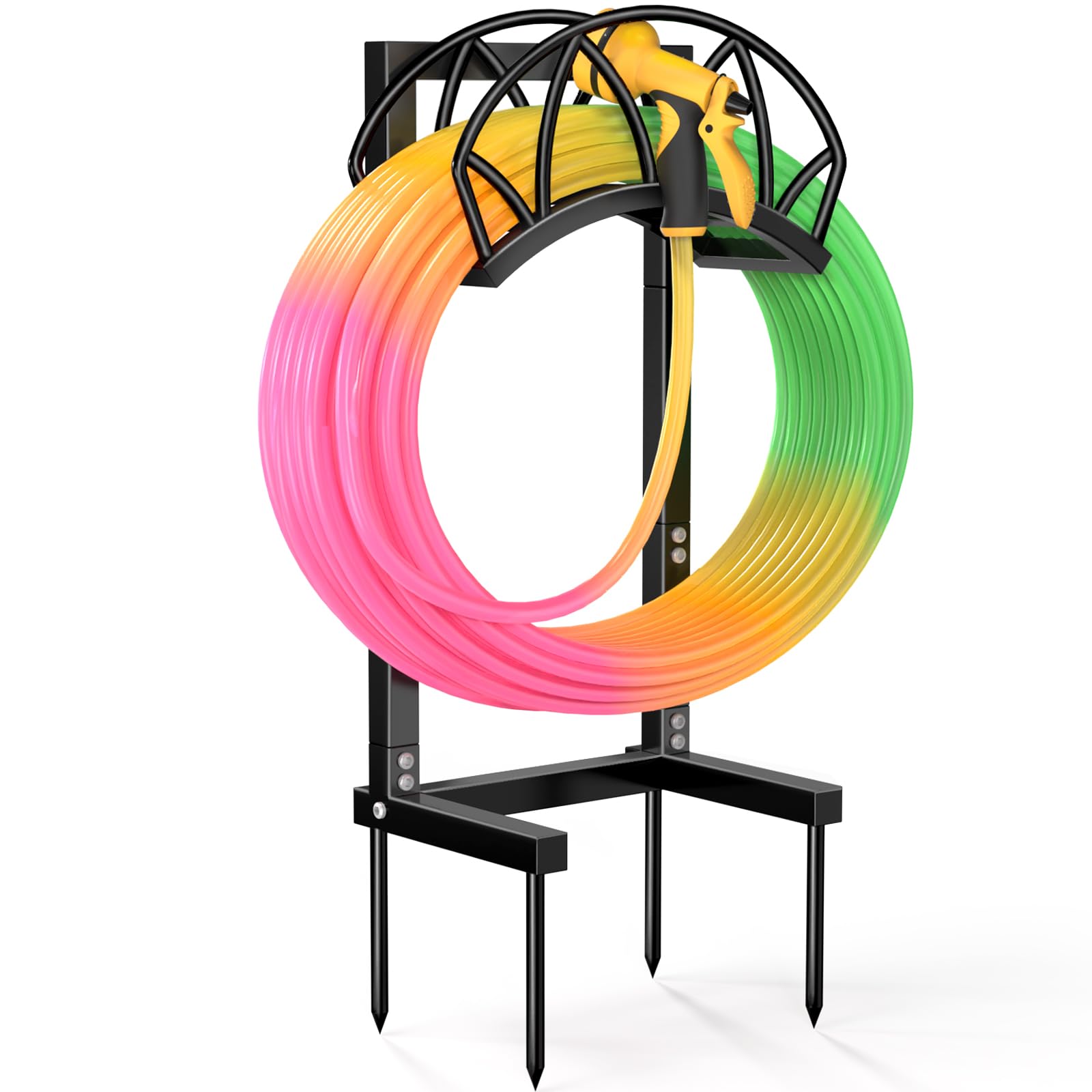 HZE Garden Hose Holder freestanding reel stand side view