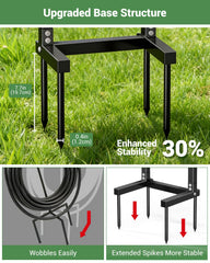 HZE Garden Hose Holder with 4 spikes in soil