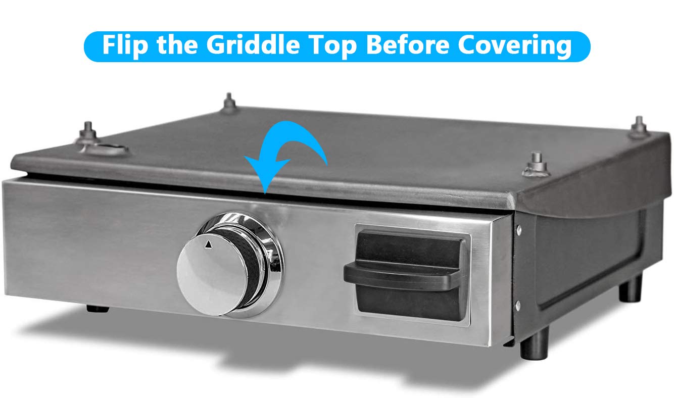 i COVER 17 inch griddle cover side view showing elastic closure