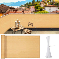 i COVER 3.3x19.5ft Balcony Privacy Screen in Sand, front view