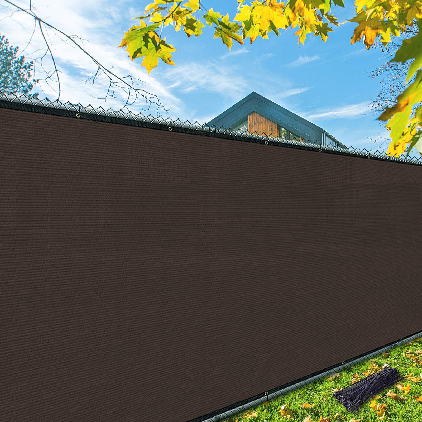 i COVER 5x50ft privacy screen fence brown front view