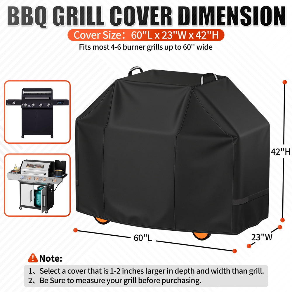 i COVER 60 inch grill cover side view with adjustable straps