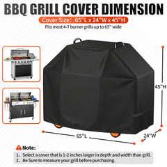 i COVER 65 Inch BBQ Grill Cover side view