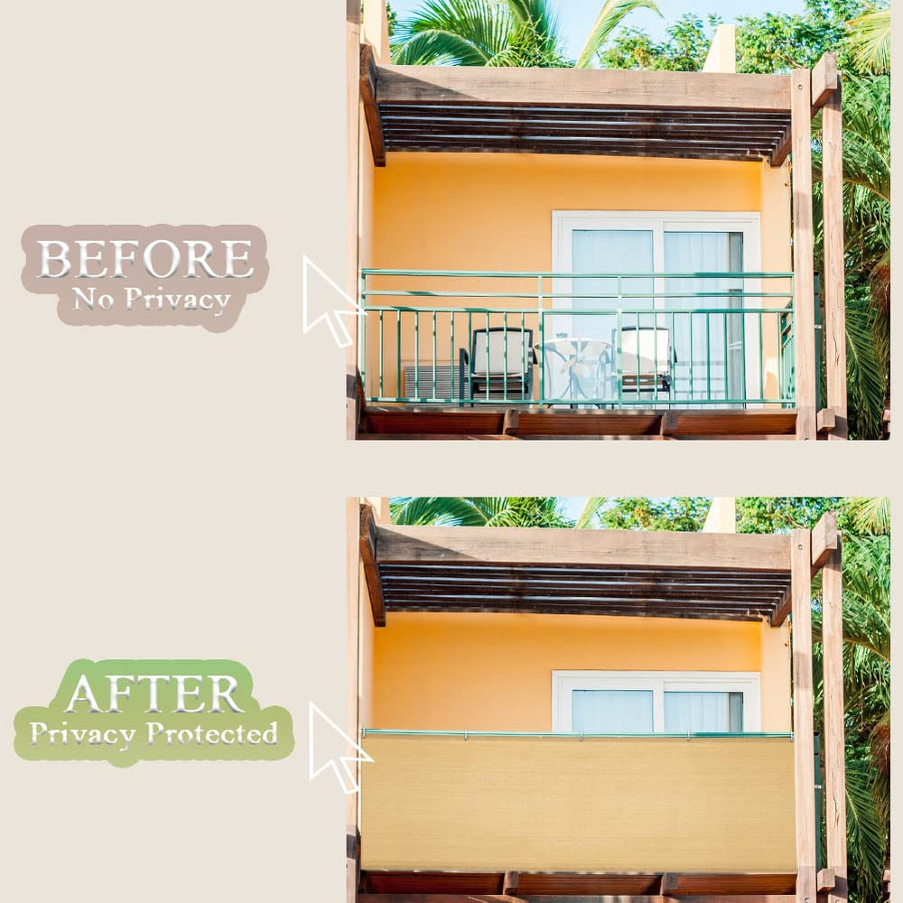 i COVER Balcony Privacy Screen providing shade for plants