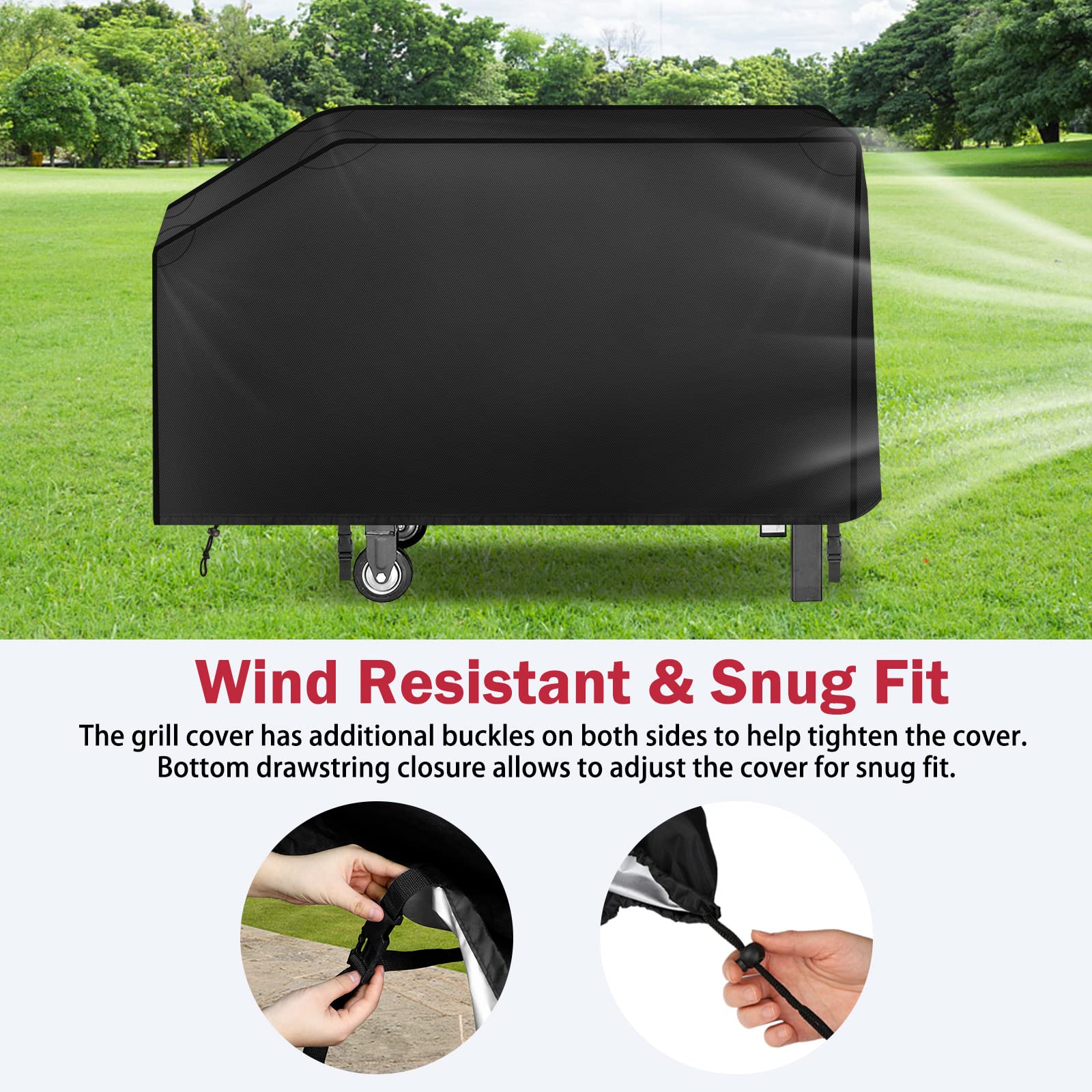 i COVER griddle cover side view showcasing snug fit