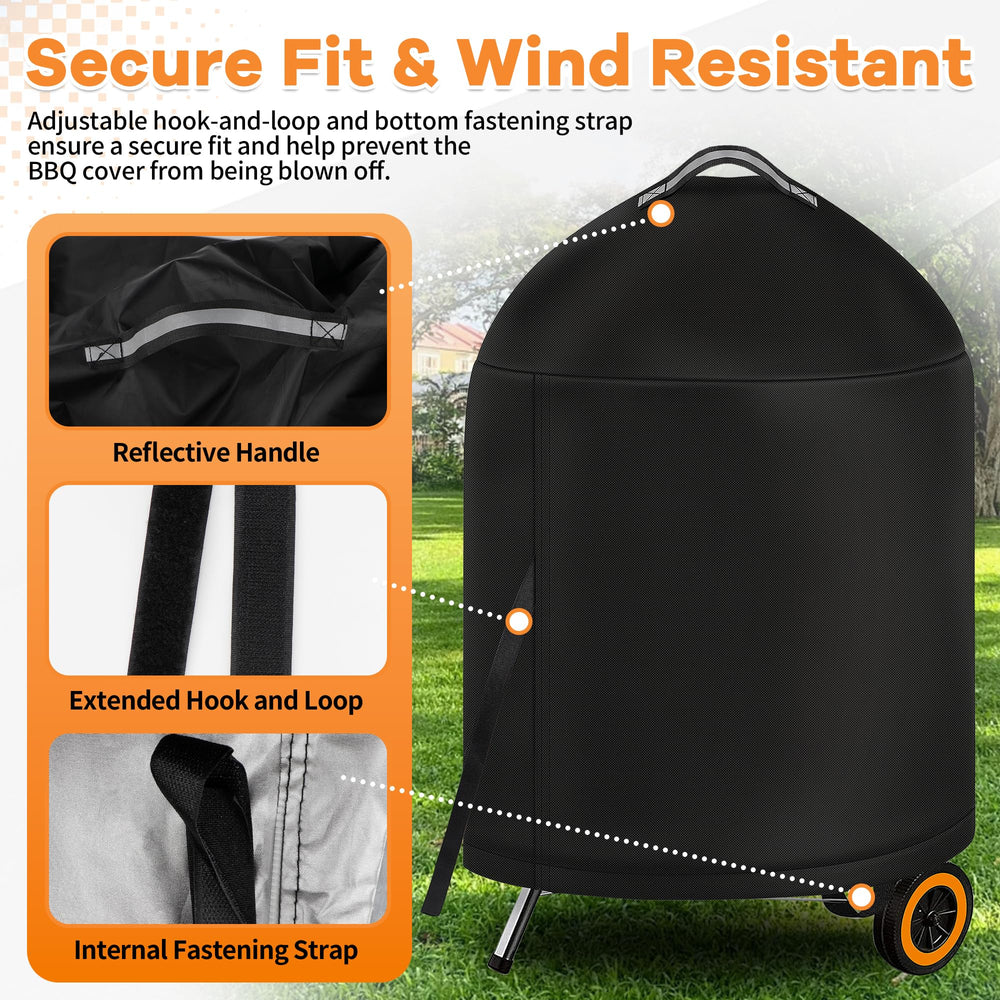 i COVER Grill Cover for Weber 22 Inch Kettle in black