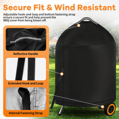 i COVER Grill Cover for Weber 22 Inch Kettle in black